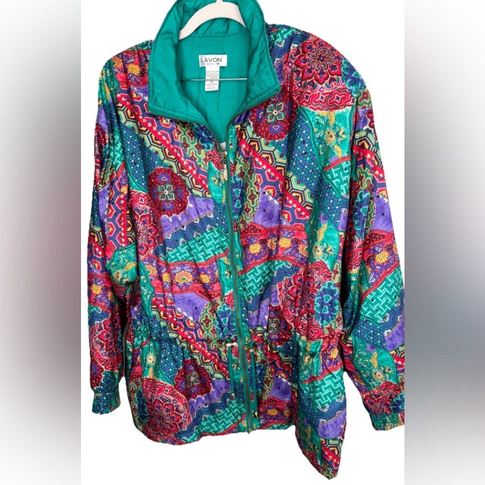 Avon vintage windbreaker lined Jacket with Elastic Waist XL